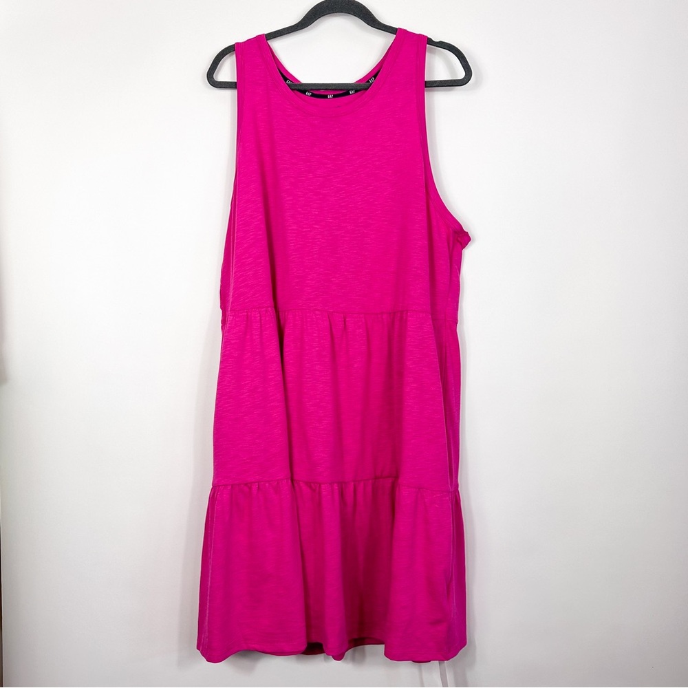 Gap Very Berry Pink Sleeveless Cotton Blend Maxi Dress